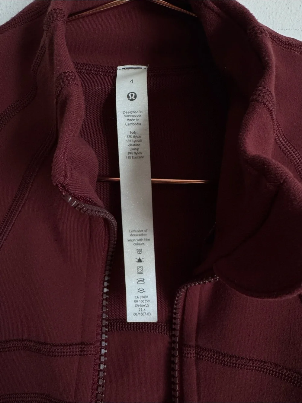 Lululemon Define Jacket In Red Merlot 4 $118